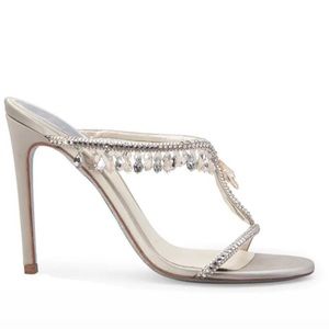 Rene Caovilla crystal charm strap slide sandals. Size 39 (US size 8.5)